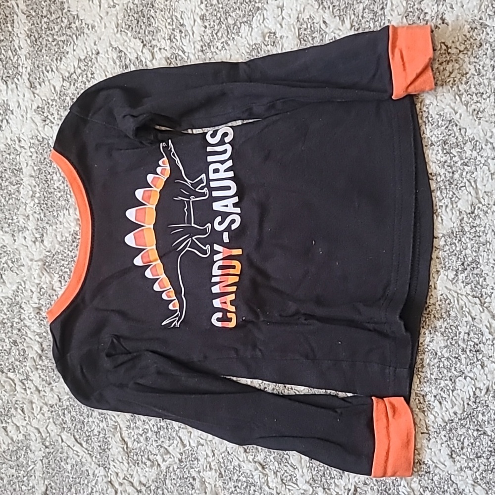 20 for $10 - The Children's Place Boys 3T Black Orange Pajama Top "Candy-Saurus"
